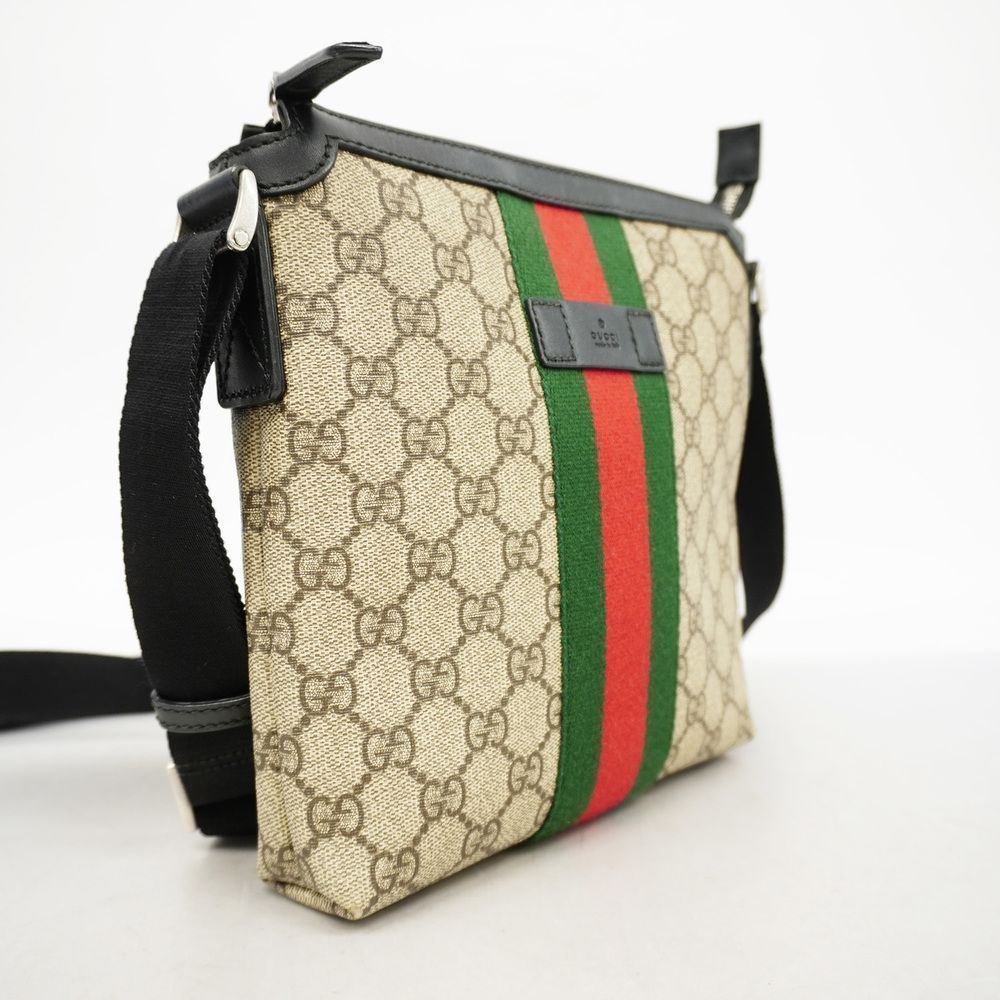 Gucci Hardware Shelly Supreme Beige Black Silver GG Shoulder Bag - Picture 2 of 6